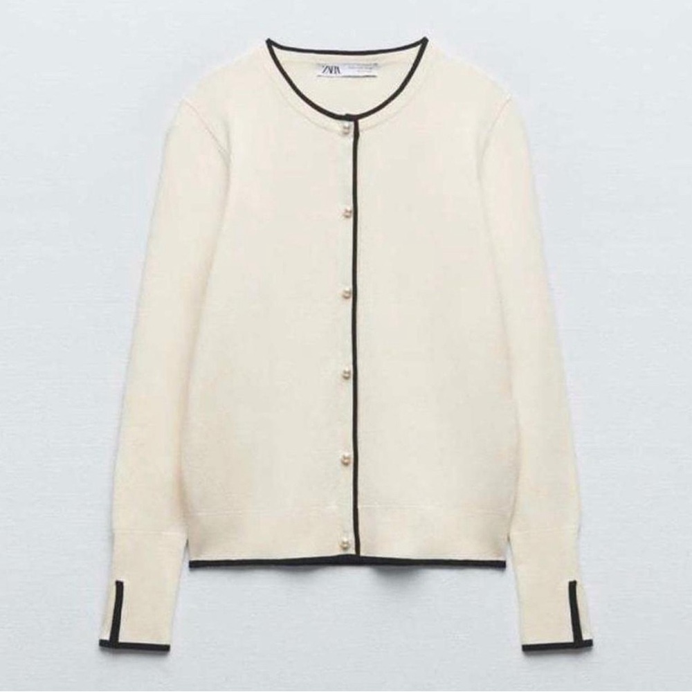 NWT Zara Pearl Button Cardigan, jacket size L